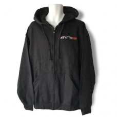 Black Hoodie Sweatshirt with Embroidered Two-Color logo